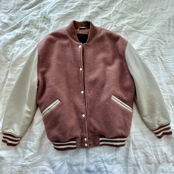 All Saints leather and wool bomber - Picture 2 of 6